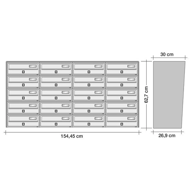 Vendita online Casellario Postale Condominiale Slim 20 Posti